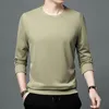 Męskie bluzy bluzy 2021 Jesień Marka Klasyczny Prosty Solid Color Loose Stretch Długi rękaw T-shirt Męski Casual Soft Swetover