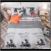 Наборы Поставки Текстиль GardenModern Style Bedging Set Dust Er + Bed Last + Pathowcase Home Textile Decoration Drop Доставка 2021 THQEC