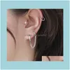 Charm Jewelryone Piece Double Ear Hole Simple Personality Girl Single Short Earrings Drop Delivery 2021 Guuin