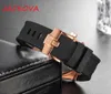 Berömda lyxiga herrklockor 42 mm högkvalitativa sportmän Bor Bevakningsklocka Rose Gold Black Silicone Man Fashion Dress Quartz Wristwatche332s