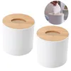 Boîtes de soie serviettes 2pcs couvercle en bois Roule Roule Porters de papier serviette de serviette simple Boîte de rangement simple pour la maison de cuisine L