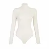 Moda seksowna polarowa dno Bodysit Bodysuit Ladies Longsleeved w szczupłym szykownym kombinezonie 210521