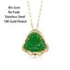 Hanger Kettingen Prachtige Emerald Imitatie Jade Lachend Maitreya Boeddha Guard Voor Vrouwen Meisjes Geluk Sieraden Verjaardagscadeau232V