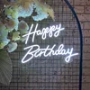 Segno neon Happy Birthday Light Light Custom Made Store Nome Neon per Wall Bar Pub Club Home Restaurant Decor con Dimmable CON2252460