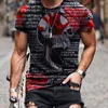 Mens Hiphop T рубашка графический темный стиль мальчики тройник с черепами шаблон мужчины 3D цифровая уличная одежда одежда верхние тройники 10 стилей оптом