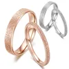 Klassisk trendig enkel matt ring titan stål för kvinnor trendig svansring ros guld / silver färg bröllop band smycken gåva g1125