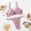 Sexig Women Lace Bra Set vs Rhinestone Letters Two-Piece Intime Diamond Push-Up Elegant Ladies Q0705308A