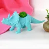 Potenciômetro de flor de dinossauro de plástico para cacto suculento plantas potes bonsai potes recipiente plantador jardim decoração rrd13316