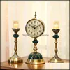 Desk & Table Clocks Home Decor Garden Luxury Vintage Clock Creative Nordic Metal Living Room Mute Art Digital Reloj Mesa Decor Da60Zz Drop D