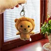 10PCS 10cm Simulation Lion Favorite Bag Decoration Plush Mini Pendant Keychain Doll Ring Soft Toy