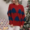 Christmas cartoon tree jacquard Pullover women's sweater Autumn loose large sweet long sleeve pullovers winter 210508