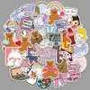 Korean version of ins cute cartoon sticker luggage Skin Protectors thermos cup stickers computer girl heart