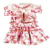 Sukienka Floral Doll Spring Letnie Stroje Odzież Dla Mały Party Spódnica Puppy Costume Zwierzęta Nowe