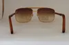 Attitude lunettes de soleil carrées métal or cadre marron dégradé hommes pilote lunettes de soleil UV400 Protection lunettes avec boîte