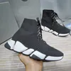 Toppkvalitet trippel s stickade strumpor skor mesh hastighet 2.0 tränare hög race löpare designer sneaker svart vit casual tränare sneakers med lådstorlek 35-46