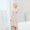 Havlu 2021 Sonbahar ve Kış Takım Elbise Rahat Yumuşak Güçlü Emme Dalgalı Kenar Straplez, Banyo Etek Kuru Saç Kapağı