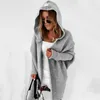 Kvinnors Knits Tees Bat-Shaped Stickad Cardigan Sweater 2021 Höst Ladies Loose Hoodie Casual Back Stitching Streetwear Sexy