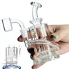 Hookahs Glass Water Bongs Recycler Oil Rigs Dab Bong Smoke Glass Pipe Bubbler dabber with 10mm Glass banger 16cm Height