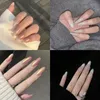 False Nails 24pcs/Box Detachable Artificial Round Head Full Cover Wearable Nail Tips Fake Pearlescent Almond Tip Prud22