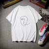T-shirt Femme Kpop Harajuku Femmes T-shirts Visage Funny Print Hip Hop Shirt Overdized Chemise Student 2021 Summer Streetwear Lady Tops Tees