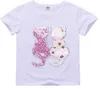 Tシャツ女の子漫画猫女の子トップ変更可能なスパンコール子供 Tシャツ十代の子供の夏服 6 8 10 12 13 14 年 210302 73 Z2