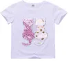 T-shirts Voor Meisjes Cartoon Kat Meisjes Top Verwisselbare Pailletten Kids T-shirt Tiener Kinderen Zomer Kleding 6 8 10 12 13 14 jaar 210302 73 Z2