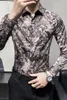 Koreaanse herenhemden lange mouwen slim fit casual zakelijke formele jurk shirts lente sociale partij mannen kleding chemise homme 210527