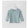Frühling Ankunft Baby Jungen und Mädchen Fashion Solid T Shirt Kinder Candy Farbe Tops 210528