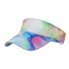 Tie Dye Visor Hat Summer Women's Golf Sun Hats Baseball Caps Adjustable Size Beanies Beach Breathale Empty Top Sports Cap