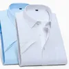 Chemises habillées pour hommes Casual manches courtes Mode Blanc Slim Tendance Business Foraml Solide Patchwork Rose Vêtements pour hommes 8XL 7XL L 210730