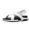 Designer Män Sommar Sandaler Flat Heel Äkta Läder Fritid Beach Gladiators Mens Skor