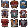 Embroidery Cartoon Cool Harley Skull Head Patch Fabric Custom Sew on Locomotive Motorcycle Letters Sticker Big Size Patchwork Appliques for Clothing Bag Backpack