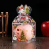 Many Styles PVC Transparent Candy Box Christmas Decoration Gift Box and Packaging Santa Claus Snowman Elk Reindeer Candy Apple Boxes DAP71