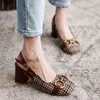 Sandales rétro à talons hauts pour femmes, chaussures à la mode et confortables, nouvelle chaîne, Lolita 220310
