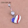 Orecchini a bottone in cristallo a forma di cuore Orecchini a forma di bandiera americana a forma di stella per le donne Regali di gioielli patriottici Accessori per piercing al corpo Q0709