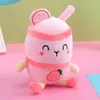 Plush Keychains Lovely Fruit Milk Tea Cup Toy As A Bag Pendant Gift