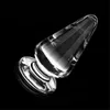 60 mm stor storlek Glas Analproppar Smooth Cone Crystal Large Butt Plug Dildo Men Women Sex Toys Adult Products Kvinnlig Masturbator4767433