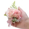 Dama de honra flores corsage peony rosa homens boutonniere para casamento acessórios de flor de pré-terno decorações brancas champanhe