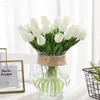 31 pcs tulipes fleur artificielle Touch TULIPE TULIPE fleurs fausses fleurs décoration de mariage fleurs de Noël maison de jardin décor 210317