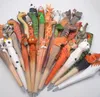 Animal Wooden carving creative ballpoint pen wood Ball point pens handmade sculpture student-pen SN4169