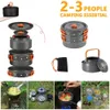 Camping Cookware Kit Outdoor Aluminum Cooking Set Water Kettle Pan Pot Travelling Hiking Picnic BBQ Tableware Equipment FT136