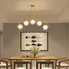 Luxe koperen hanglampen lampen glazen bal Noordse kroonluchter voor eetkamer ontwerp hangende lamp slaapkamer keuken led verlichting