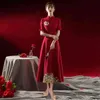 PROMの高級ブティック機会のドレストーストの花嫁チャイナム2021秋の赤の大きなコーラスの性能
