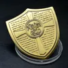 Pansar av Gud Ef 6: 10-18 Crusaders Red Cross Challenge Coin Shield Badge Lord Bible Praye Collectible Crafts Gifts