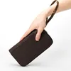 Fashion Women Men Brown Black White Plaid Double zipper Long Wallets Signature Letter Brown's Wallet Purse Card Holders with box