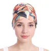 Hint Türban Kadınlar Çiçek Baskılı Saç Dökülmesi Başörtüsü Kapak Kanser Kemo Caps Müslüman Şapka Başörtüsü Bere Bonnet Şapkalar İslami