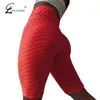 Kadınlar Yüksek Bel Şort Egzersiz Out Cep Activewear Koşu Fitness Şort Atletik Leggin Şort 210611