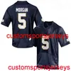 Costurado 2020 Homens Mulheres Juventude # 5 Nyles Morgan Notre Dame Navy NCAA Football Jersey Personalizado qualquer nome número XS-5XL 6XL