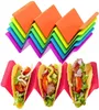 Красочные держатели Taco, Premium Bard Tacos Takes Plates вмещает до 3 или 2 каждая, материал здоровья PP очень жесткий и крепкий, RRD10864