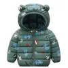 Winter Kids Jassen 2021 Lente Stijlvolle Dinosaurus Warme Jassen voor Baby Jongens Jas Meisjes Bovenkleding Jas Toddler Kinderkleding H0909